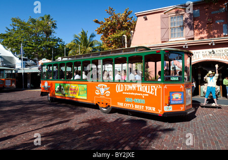 Visite touristique en tramway de Key West, Florida Keys, États-Unis Banque D'Images