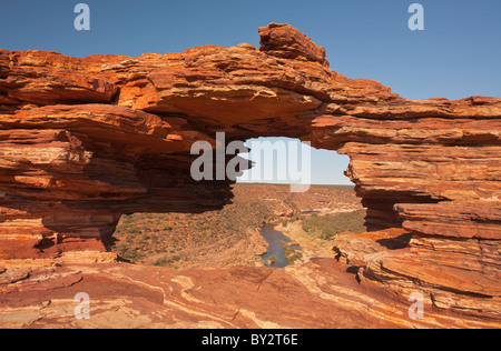 En regardant la rivière Murchison, le Parc National de Kalbarri, Australie occidentale Banque D'Images