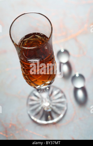 Verre à vin en verre Banque D'Images