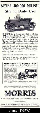 Publicité originale pour Morris Motors Ltd Morris-Cowley manufactued berline de 1926 à 1931 dans la région de Cowley Oxford England UK Banque D'Images