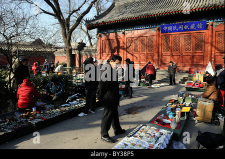 Baoguosi Temple, Marché d'antiquités à Beijing, Chine.16-Jan-2011 Banque D'Images