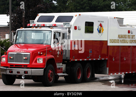 Intervention de Milwaukee Pompiers Camion Véhicule Banque D'Images