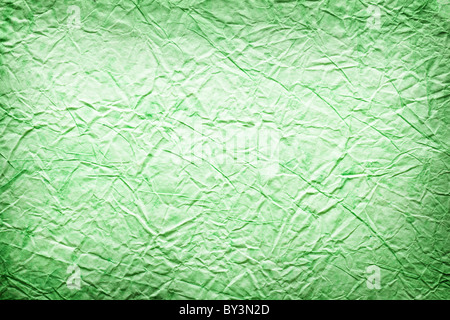 Image Texture papier vert froissé. Banque D'Images