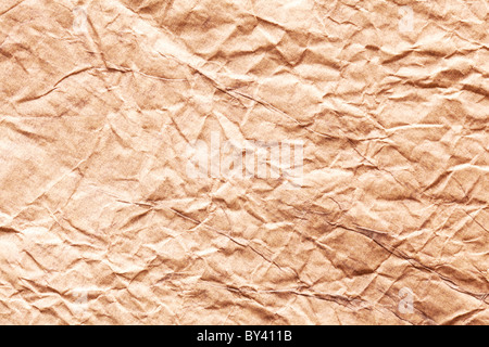 La texture de l'image de papier brun froissé. Banque D'Images