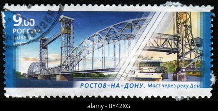 Rostov-sur-Don, le pont sur la rivière Don Banque D'Images