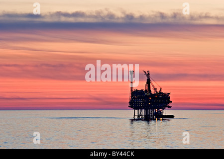 Bravo 40 plate-forme pétrolière en mer du Nord. Banque D'Images