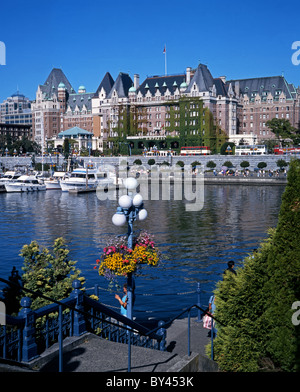 Empress Hotel et, au bord de l'île de Vancouver, Victoria, Colombie-Britannique, Canada. Banque D'Images