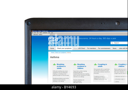 À la recherche de symptômes sur le site NHS Direct, UK Banque D'Images