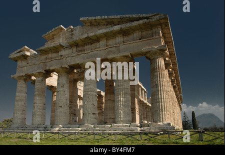 Temple de Neptune, Paestum, près de Naples, Italie Banque D'Images