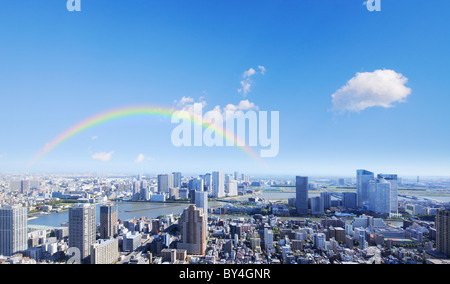 Arc-en-ciel sur Tokyo Banque D'Images