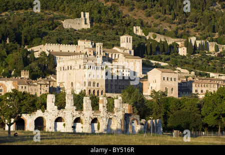 Théâtre romain de Gubbio, en Ombrie, Italie Banque D'Images