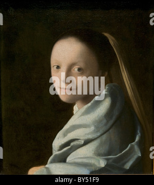 Étude d'une jeune femme, ca 1665-67, par Johannes Vermeer Banque D'Images