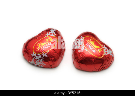 Paire de chocolats en forme de coeur Banque D'Images