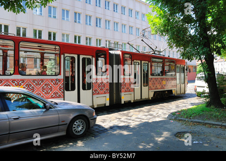 Lviv Ukraine Tram Banque D'Images