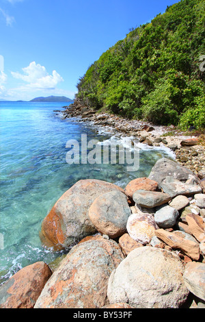 Côte Rocheuse sur Tortola Banque D'Images