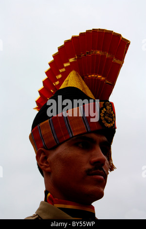 Un portrait de Border Security Force constable, Inde Banque D'Images