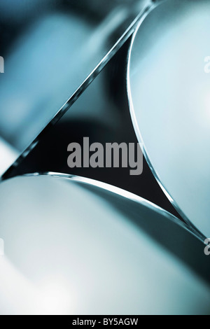 Détail de trois disques métalliques Banque D'Images