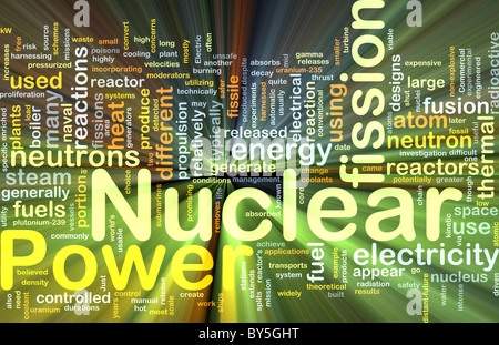 Contexte concept illustration de l'énergie nucléaire l'énergie lumière rougeoyante Banque D'Images
