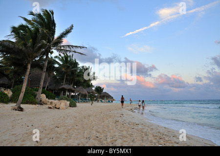 Plage de Playa Del Carmen, Quintana Roo, Mexique Banque D'Images