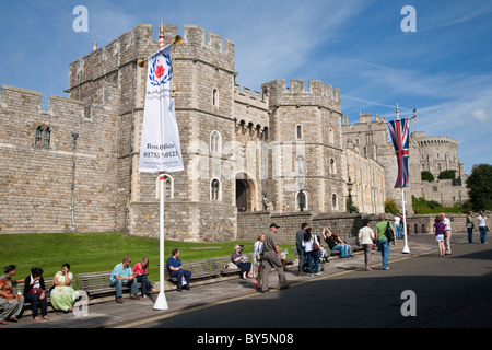 Entrée au château de Windsor sur la colline du Château Banque D'Images