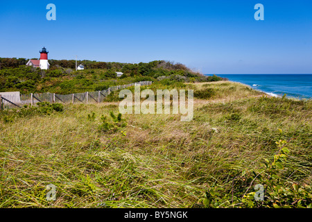 Nauset Light, ou Nauset Beach Light, est un 48 pieds de haut phare dans Eastham, Massachusetts. Banque D'Images