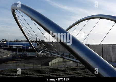 Le Celtic gateway bridge à Holyhead, Isle of Anglesey, au nord du Pays de Galles Banque D'Images