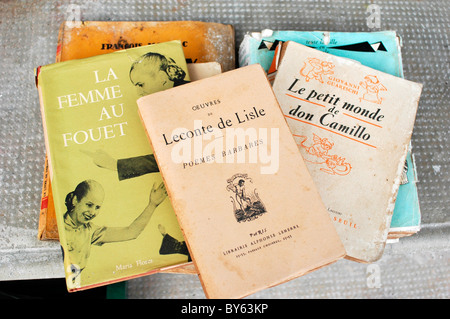 De vieux vintage livres français Banque D'Images