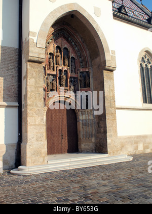 L'église St Marc, Ville Haute - Gornji Grad, Zagreb, Croatie Banque D'Images