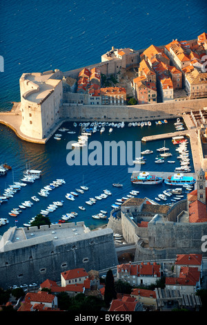 Vue aérienne de la vieille ville de Dubrovnik - Croatie Banque D'Images