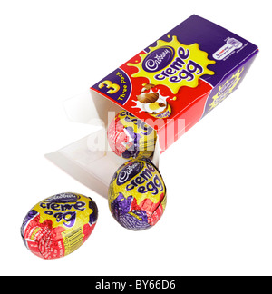 Fort de trois œufs Cadbury creme Banque D'Images
