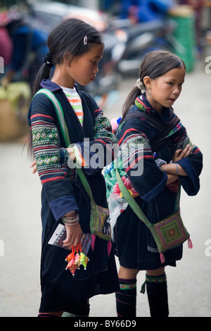 Ethnique hmong noir les filles. Banque D'Images