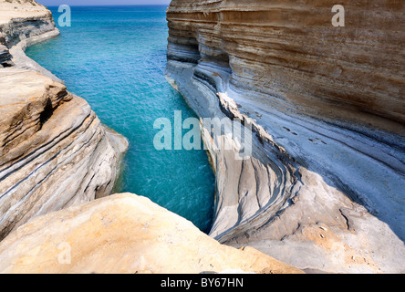 Canal d'Amour Sidari, l'île de Corfou..la Grèce. Banque D'Images