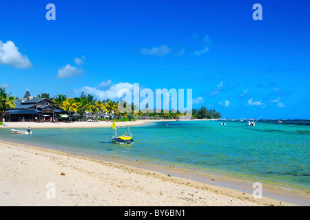 Baie et plage près de Bel Hombre, Savanne, Maurice. Banque D'Images