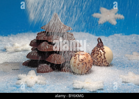 Chocolat de l'arbre de Noël Banque D'Images