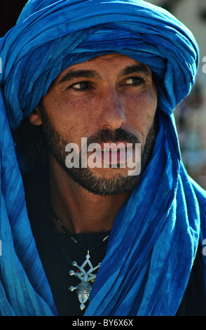 Portrait d'un homme berbère à Tozeur, Tunisie Banque D'Images