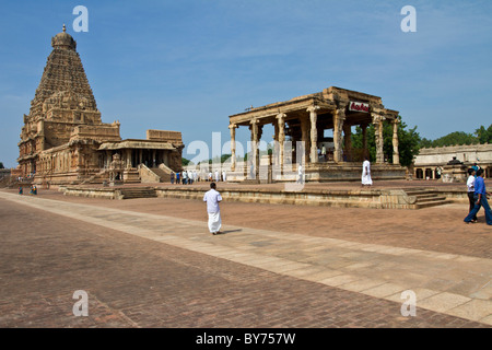 Dans BrihadeeswararTemple Thanjavur a été construit en l'année 1010 annonce par Raja Raja Chola, également connu comme le "Grand Temple". Banque D'Images