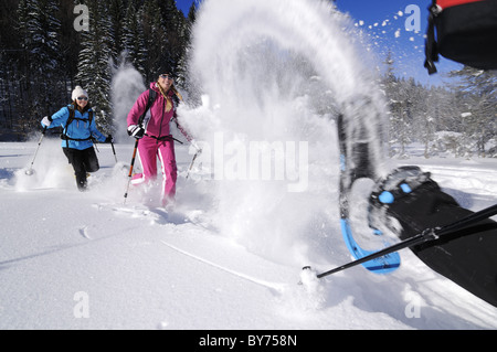 Les gens de la raquette, Hemmersuppenalm, Reit im Winkl, Chiemgau, Haute-Bavière, Bavaria, Germany, Europe Banque D'Images