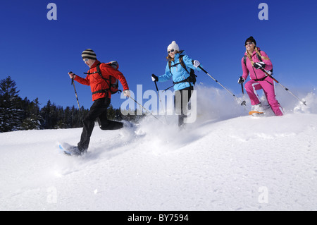 Les gens de la raquette, Hemmersuppenalm, Reit im Winkl, Chiemgau, Haute-Bavière, Bavaria, Germany, Europe Banque D'Images