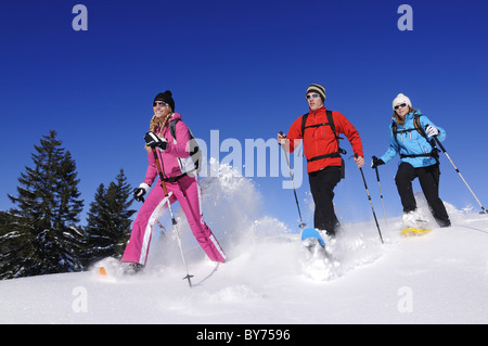 Les gens de la raquette, Hemmersuppenalm, Reit im Winkl, Chiemgau, Haute-Bavière, Bavaria, Germany, Europe Banque D'Images