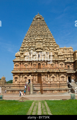 Dans BrihadeeswararTemple Thanjavur a été construit en l'année 1010 annonce par Raja Raja Chola, également connu comme le "Grand Temple". Banque D'Images