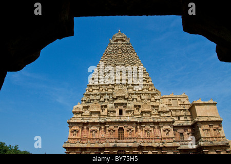 Dans BrihadeeswararTemple Thanjavur a été construit en l'année 1010 annonce par Raja Raja Chola, également connu comme le "Grand Temple". Banque D'Images