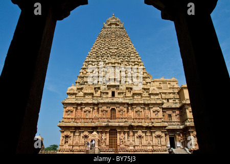 Dans BrihadeeswararTemple Thanjavur a été construit en l'année 1010 annonce par Raja Raja Chola, également connu comme le "Grand Temple". Banque D'Images