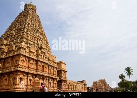 Dans BrihadeeswararTemple Thanjavur a été construit en l'année 1010 annonce par Raja Raja Chola, également connu comme le "Grand Temple". Banque D'Images