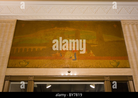 Fresque de Jules Guerin dans le hall de la Merchandise Mart, Chicago, Illinois, États-Unis Banque D'Images