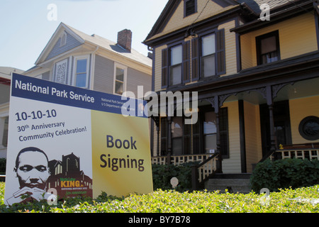 Atlanta Georgia,Auburn Avenue,Martin Luther King Jr NHS,site historique national,célébration du 30ème anniversaire,histoire,mouvement des droits civils,ségrégation Banque D'Images