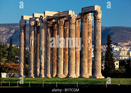 Colonnes de l'ordre corinthien, du Temple de Zeus Olympien, Athènes, Grèce Banque D'Images