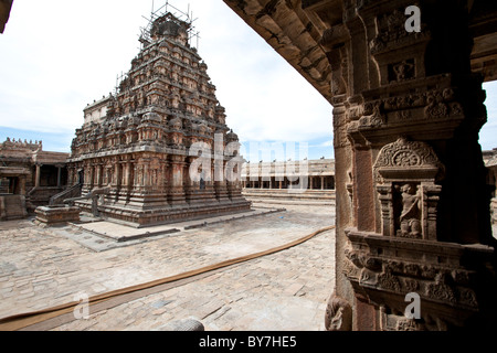Temple d'Airavatesvara est situé dans la ville de Darasuram près de Kumbakonam dans le Tamil Nadu.Ce temple, construit par curis-au-mont-II. Banque D'Images