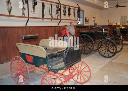 Tennessee Nashville,Belle Meade Plantation,site historique,manoir,domaine,élevage de pur-sang,ferme,calèche,entraîneur,calèche,tacher,homme Banque D'Images