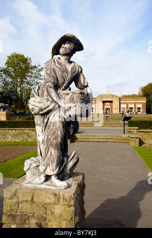 Statue dans le jardin italien au parc Stanley, Blackpool Banque D'Images