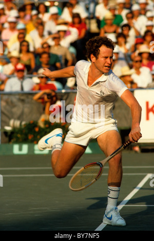 John McEnroe en concurrence à l'US Open 1982. Banque D'Images